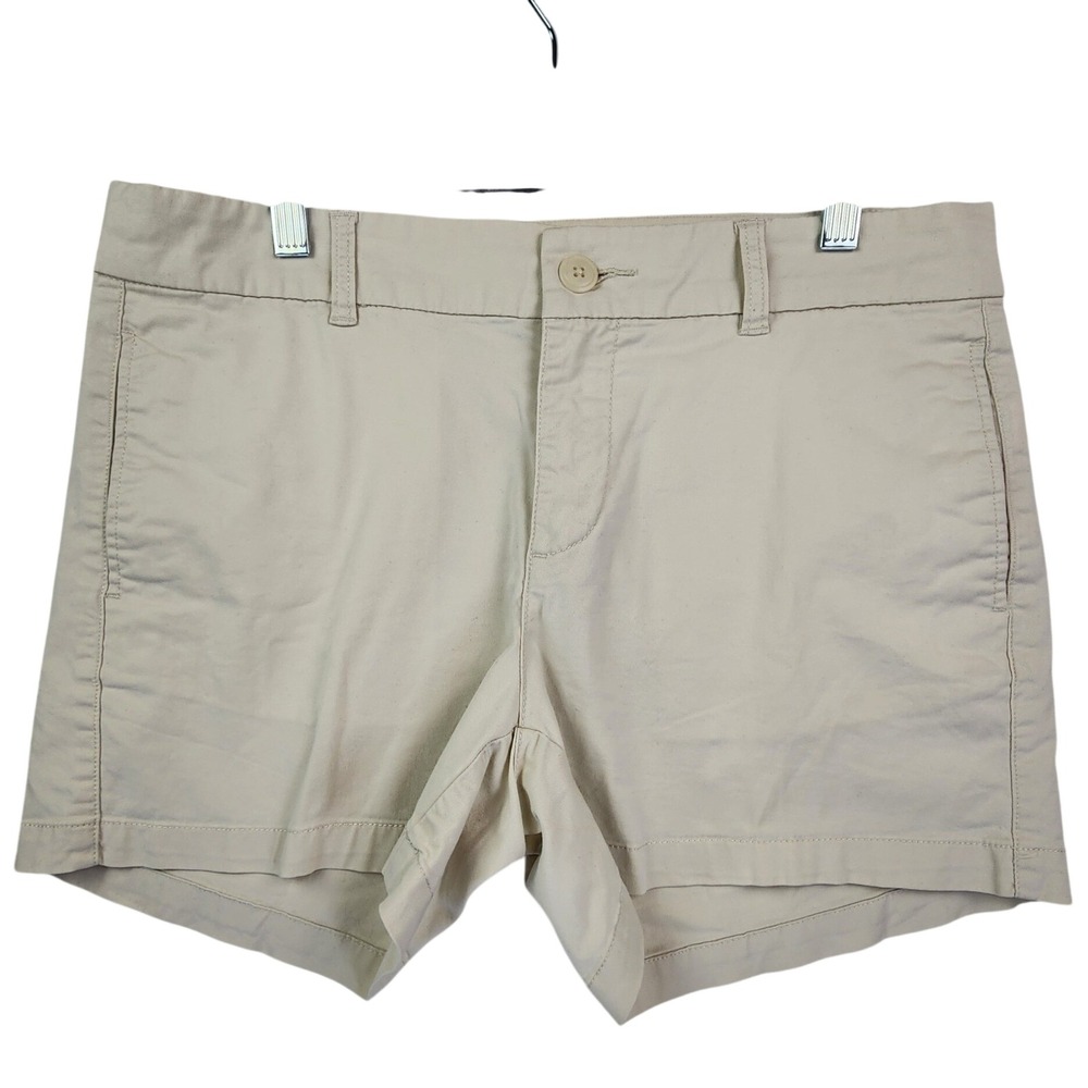 Gap 8 Beige Khaki Chino Shorts 4" Inseam Twill Cotton Casual Summer Preppy Class